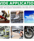 Bearings collage showing six uses: skateboard, inline skates, cruise ship, factory machinery, drill, motorcycle wheel.