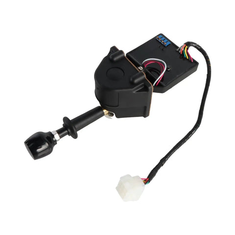 Direct Replacement Joystick Controller For JLG Boom Lifts Part Number 1600141, heavy duty black operator control stick with wiring.