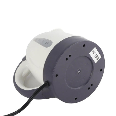 Dash Approved 24V Car Kettle 1000Ml Portable Water Heater Bottle showing base with power ports and thermal specifications.