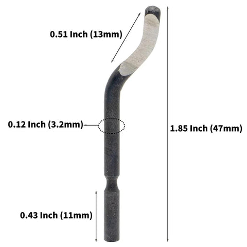 Deburring tool set NO2000 with 11 high-speed steel swivel blades and 360° rotary head