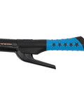 Welding electrode holder 501A with blue insulated handle and multi-angle clamp