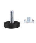 Heavy Duty Furniture Leveling Feet Set Adjustable Metal Levelers 0.87 Inch Non Slip Wobble Eliminators For Uneven Floors Silent Operation With Nylon Base 20 Pack, black nylon base with threaded metal screw