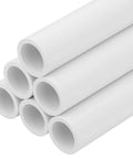 Six-Piece Three Quarter Inch PVC Pipe 17 Inch Long Schedule 40 White For Home DIY Projects Greenhouse
