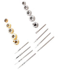 Stainless Steel Watch Repair Kit With Spring Bar Pins Crown Remover And Link Tool Set pieces including crown pins in various sizes.