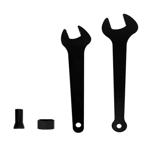 Heavy Duty Workhorse Die Grinder With Variable Speed 7000 To 30000 Rpm, includes two black wrenches and accessories for maintenance.