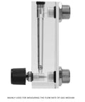 Rugged Adjustable Gas Flow Meter Panel For Oxygen And Air Brass Female Connection One Quarter Inch Measures Two To Twenty LPM Or Four To Forty SCFH LZM Six T Style Unidirectional Gas Monitoring Tool For Industrial Use, acrylic panel with brass fittings