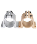 80mm CNC Spindle Motor Clamp Mount Bracket Aluminum Center Jig for Engraving Router Heavy Duty Workholding Mount Rock Solid Fixing for Precise Machining and Stable Setup, silver and gold