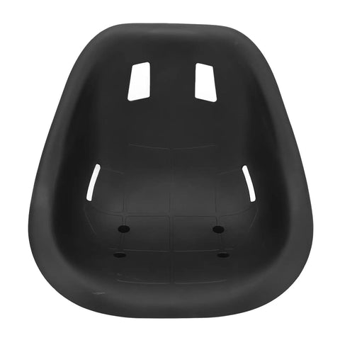 Front view of black Go Kart Seat Saddle With Ergonomic Backrest For Drift Cars And Racing Karts Comfy ABS Seat For Adults And Kids