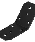Black steel L-bracket for deck framing, 3x3 inch with holes, Six Pack 45 Degree Inside Flush Angle Brackets For 4x4 Wood Posts Heavy Duty 11 Gauge