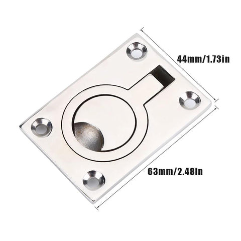 Flush Ring Pull Handle In Stainless Steel For Cabinets And Boats Hidden Recessed Square Lift Design Solid Marine Grade Deck Lid Door And Drawer Pull Cabinet Mount Boat Hatch Latch For Furniture Cupboard Trap Door with measurements