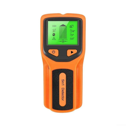5-in-1 Stud Finder Wall Scanner with LCD Display for Wood Metal AC Wire Detection Deep Scan up to 2.36 Inch(Orange) front view