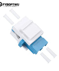 10 Pack Fiber Optic LC Duplex Singlemode Keystone Jack Coupler White with Low Insertion Loss and Zirconia Ferrule