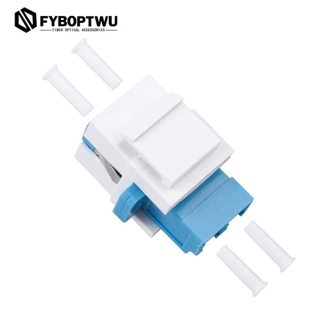10 Pack Fiber Optic LC Duplex Singlemode Keystone Jack Coupler White with Low Insertion Loss and Zirconia Ferrule