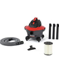 6 Gallon Wet Dry Shop Vacuum With Casters 4.25 Peak HP Motor Quiet Scroll Noise Reduction Pro Locking Hose Heavy Duty Cleanup