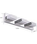 20 Inch LED Vanity Light Bar for Bathroom Over Mirror, 3 Light Chrome Fixture, 18W, 6000K Daylight LED Lighting, side angle view