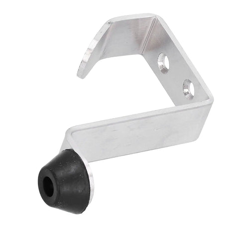 Stainless Steel Door Stopper With Built In Hook 2 Pack For Home And Office Multifunctional, side view showing hook and stopper design