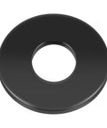 Stainless steel flat washer with black finish, 0.842 in ID × 2 in OD × 0.13 in thick.