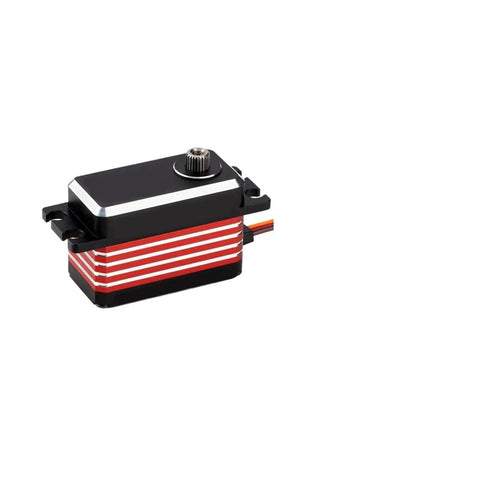 High Octane Low Profile Coreless Motor Servo Running 8 4 Volts with steel gears, 35kgcm torque, ideal for robotics and hobby projects.