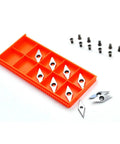Sharp As A Tack Diamond Carbide Replacement Cutters For Wood Lathe Turning and shop detailing, pack of ten blades with screws.