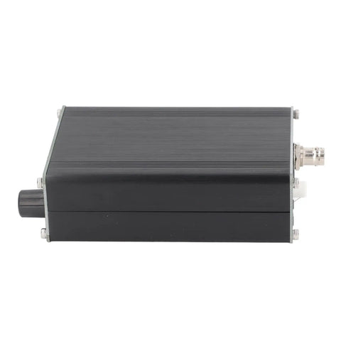 Side view of 8 Band HF SSB QRP Radio Transceiver With LCD SDR Full Mode CW FT8 JS8 FT4 Compatible, compact black casing