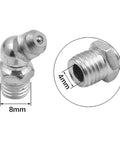 M8 Zinc Plated Grease Nipples Kit With Straight 45 Degree And 90 Degree Angles 15 Pieces For Car Use, close-up of fittings
