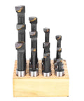 12pcs F1 boring cutter set for CNC milling, 5/8 inch, black steel bits in wooden rack