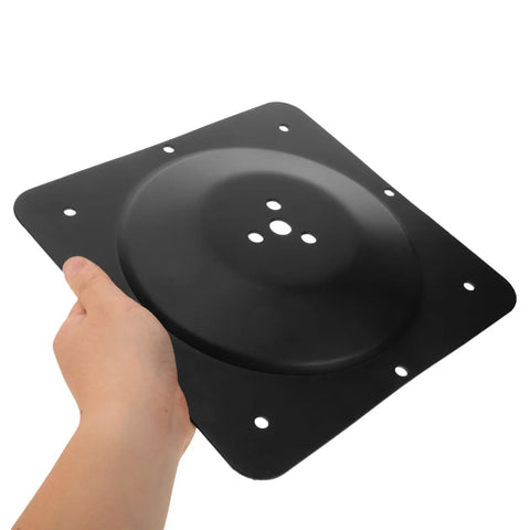 Badass Heavy Duty Cast Iron Table Leg Connector Plate With Screw Rock Solid Furniture Mounting Hardware For Smooth Diy Assembly, held in hand.