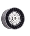 Up Your Ride Game With This Top Notch Drive Belt Idler Pulley Made For BMW X3 F25 X4 F26 X5 E70 X5 F15 X6 E71 And X6 F16 Plus OEM Sizes 11288673720 And 11288604267 For Smooth Snappy Performance, showing a CNC machined rubber pulley.