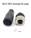 Five Pin B Code Female M12 Field Wiring Connector Industrial Circular Sensor Adapter Straight Type with PA6 shell
