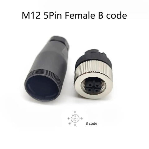 Five Pin B Code Female M12 Field Wiring Connector Industrial Circular Sensor Adapter Straight Type with PA6 shell