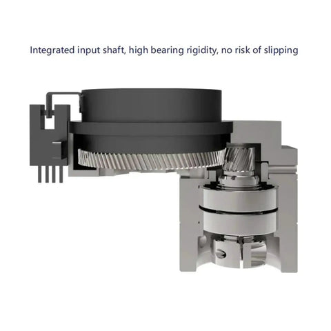 Integrated input shaft and bearing rigidity details of Rock Solid CNC Hollow Rotary Platform With 360 Degree Motorized Indexing Table.
