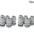 10 Pack M12 Cable Glands Waterproof Nylon PA6 with Gasket Adjustable Connector for Cable Diameter 3 to 6.5 mm 12 mm Thread