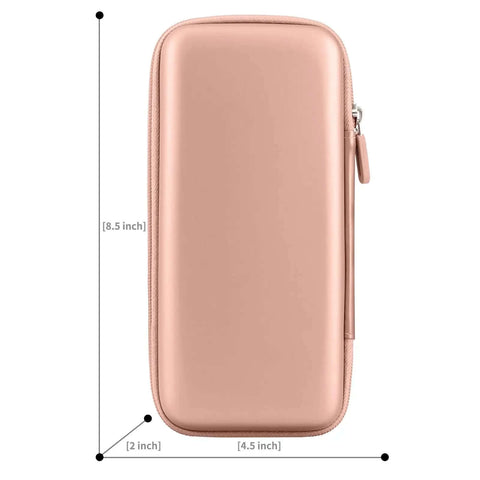 Roomy Tech Gear Organizer Pouch Featuring Smart Cable Stash Design Ideal For Weekday Grinds Or Weekend Getaways stowing cables, measures 8.5 x 4.5 x 2 inches.