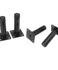 Four Pack Adjustable Iron Furniture Legs In Black Lacquer Finish With Rust Proof Coating For Coffee Tables Cabinets Desks Sofas