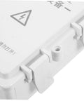Heavy Duty Outdoor Electrical Enclosure Plastic Junction Box Waterproof For Surveillance Cameras And Electronic Components Systems Built To Last Through Rough Weather With Super Easy Install, close-up of white plastic enclosure lid.