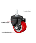Tough As Nails Heavy Duty Caster Wheels With Top Plate Swivel And Brake Non Marking PU Castors For Furniture And Workbenches M Threaded Stem