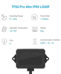 40m TOF Lidar Sensor With IP65 Weatherproof Tough Build For Drones And Robotics Dope 1 cm Resolution 100 Hz Frame Rate Pixhawk UART I2C IO Support High Accuracy Rangefinder For Precise Mapping, front view