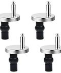 Eight Piece Toilet Seat Hinges Top Fix Pack With Mountings And Quick Release Screws For Toilet Bathroom Furniture Repairs Durable Brass And Stainless Steel Hardware For Easy No Hassle Install, showing four stainless steel hinges.