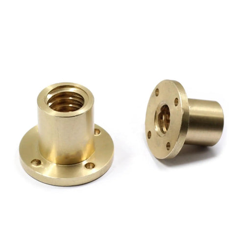 Side-by-side brass flange nut, Go To Lead Screw Nut For Trapezoidal Screw Systems, Brass Flange Nut With Right And Left Hand Threads