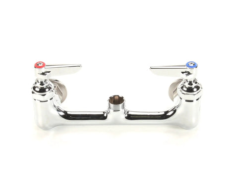 Double Pantry Swivel Base Faucet B-0230-LN for Commercial Kitchens, chrome finish, front view