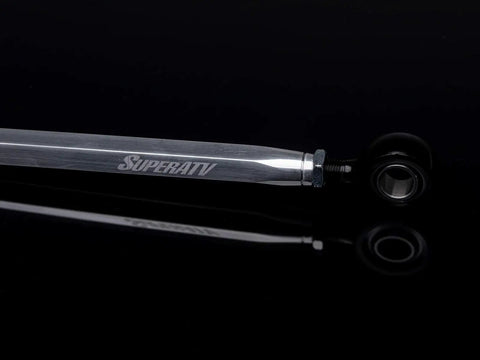 Trade In Those Flimsy Rods For This Bulletproof 6061 Billet Aluminum Hex Tie Rod Kit For 2018 Plus Polaris Ranger XP 1000 And Crew Models profile view of tie rod with connection joint.