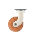Four Pack 2.5 Inch Wood Grain Swivel Casters With Brake for Quiet Furniture Mobility Silent Rolling Wheels