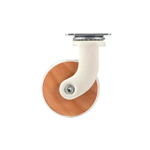 Four Pack 2.5 Inch Wood Grain Swivel Casters With Brake for Quiet Furniture Mobility Silent Rolling Wheels