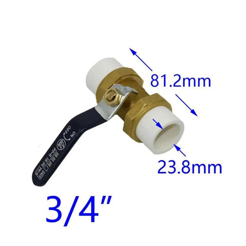 Rock Solid PPR Brass Ball Valve Featuring Smooth Twist Handle And Leak Free Flow Control For 20 25 And 32 Mm Piping Runs, 3/4 inch size.