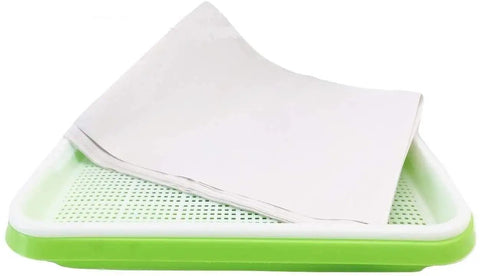 Germinating Growing Paper For Seed Sprouting And Microgreens Planting Paper 7.8 By 11.4 Inches on green germination tray