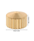 Golden metal nut from 20 Piece Clock Nut Set For Repair And DIY Projects, dimensions 0.6x0.4 cm, with ribbed edge detail.