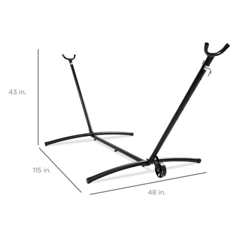 Heavy Duty 9 Foot Steel Hammock Stand With Built In Wheel for Easy Mobility Carrying Case Weather Resistant Finish And 450 Pound Capacity