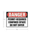 Permit Required Confined Space Danger Sign 10X7 Inches OSHA Compliant Wall Plate For Industrial Jobsites, clear warning sign.