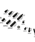 For M3 Nylon Hex Spacer Standoff Kit 320 Pieces Includes M3 Male And Female Screws Nuts Washers And Threaded Pillars For PCB Motherboard Electronics Assembly Lightweight Durable Black Nylon Build Insulated And Resistant, black nylon spacers and screws set with 6mm to 20mm standoffs