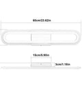 LED Bathroom Vanity Light Fixture In Chrome Stainless Steel With Acrylic Shades 23.62 Inch Modern Wall Mount Bath Lighting dimension details